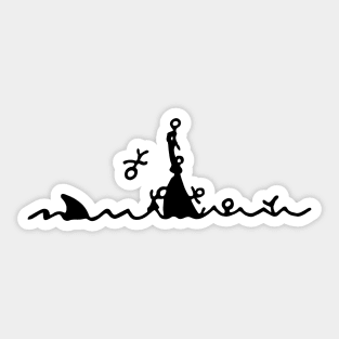 Sharl Infested Shipwreck Sticker